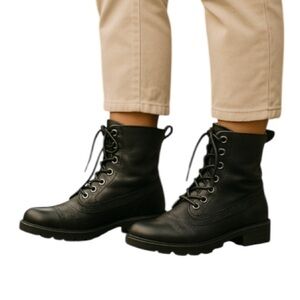 Sorel Emilie 1964 Winter Boots Black Genuine Leather Waterproof Lace Up Size 7